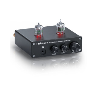 Fosi Audio Box X4 - Przedwzmacniacz, przedwzmacniacz gramofonowy z wyjściem słuchawkowym