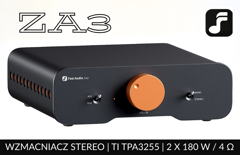 Fosi Audio ZA3 Wzmacniacz głośnikowy z wejściem zbalansowanym XLR